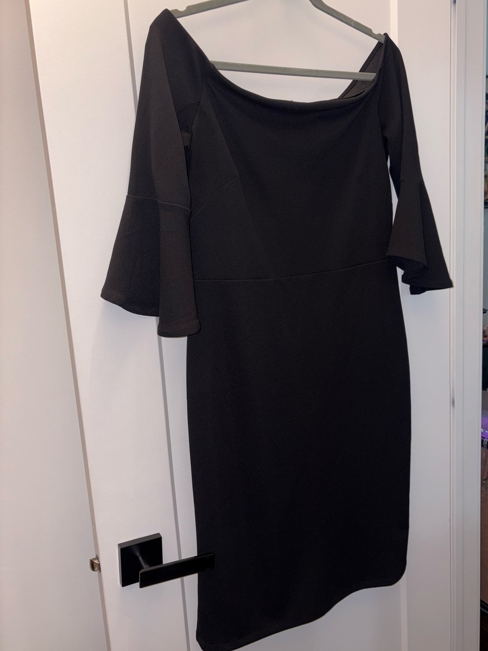 H&M Black Off-the-Shoulder Bell-Sleeve Dress
